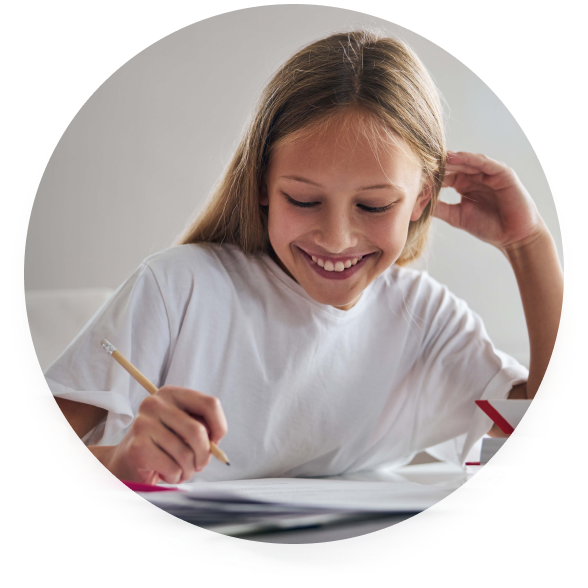 young woman writing on a piece of paper